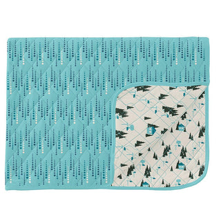 KicKee Pants Print Quilted Throw Blanket, Iceberg Icicles and Natural Chairlift - One Size