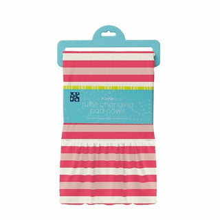 Print Bamboo Ruffle Changing Pad Cover - Hopscotch Stripe - One Size KicKee Pants