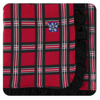 KicKee Pants Print Ruffle Stroller Blanket - Christmas Plaid 2019, One Size