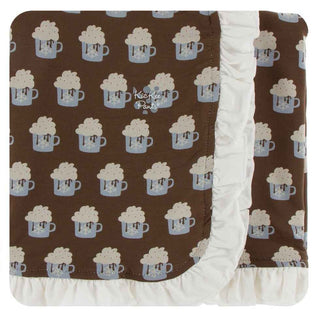 Print Bamboo Ruffle Stroller Blanket - Hot Cocoa, One Size Swaddling & Receiving Blankets