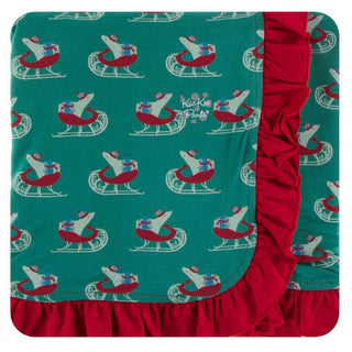 KicKee Pants Print Ruffle Stroller Blanket - Ivy Sled, One Size