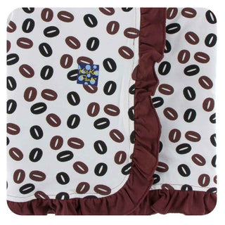 Print Bamboo Ruffle Stroller Blanket Natural Coffee Beans, One Size Swaddling & Receiving Blankets