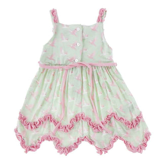 Print Bamboo Ruffle Tank Dress with Bloomer - Aloe Kingfisher Baby & Toddler Dresses