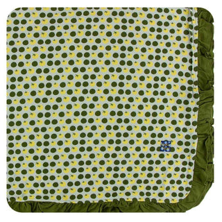 Print Bamboo Ruffle Toddler Blanket - Aloe Tomatoes, One Size Swaddling & Receiving Blankets