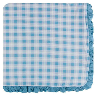 Print Bamboo Ruffle Toddler Blanket - Blue Moon 2020 Holiday Plaid, One Size Swaddling & Receiving Blankets