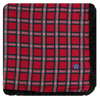 KicKee Pants Print Ruffle Toddler Blanket - Christmas Plaid 2019, One Size