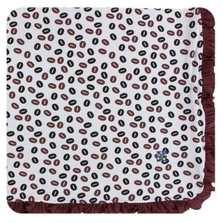 Print Bamboo Ruffle Toddler Blanket - Natural Coffee Beans, One Size Swaddling & Receiving Blankets