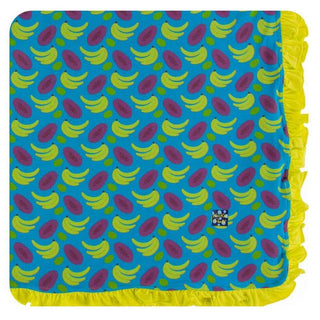 Print Bamboo Ruffle Toddler Blanket - Tropical Fruit, One Size Swaddling & Receiving Blankets