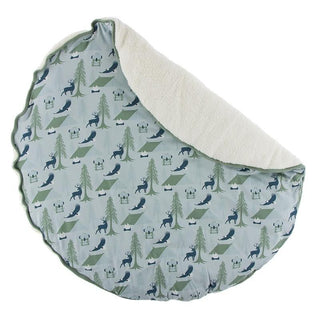 Print Bamboo Sherpa-Lined Fluffle Playmat - Pearl Blue Wilderness Guide, One Size Play Mats