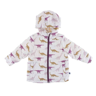 KicKee Pants Print Sherpa-Lined Raincoat - Natural Sauropods