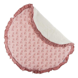 Print Bamboo Sherpa-Lined Ruffle Fluffle Playmat - Baby Rose Ballet, One Size Play Mats