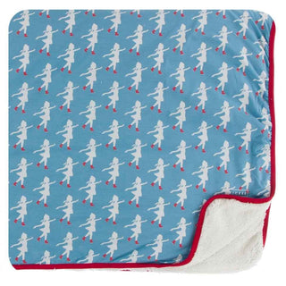 Print Bamboo Sherpa-Lined Toddler Blanket - Blue Moon Ice Skater, One Size Swaddling & Receiving Blankets