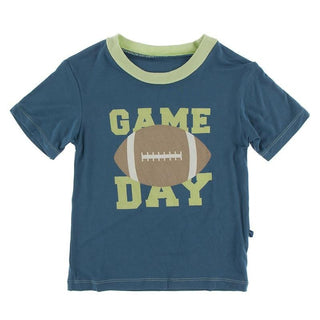 Print Bamboo Short Sleeve Easy Fit Crew Neck Graphic Tee - Deep Sea Game Day Baby & Toddler Tops