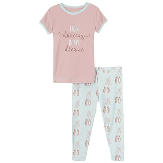 Print Bamboo Short Sleeve Graphic Tee Pajama Set - Fresh Air Ballet Baby & Toddler Sleepwear