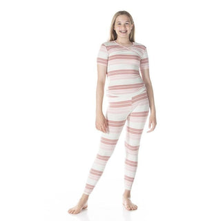 Print Bamboo Short Sleeve Kimono Pajama Set - Active Stripe Baby & Toddler Sleepwear