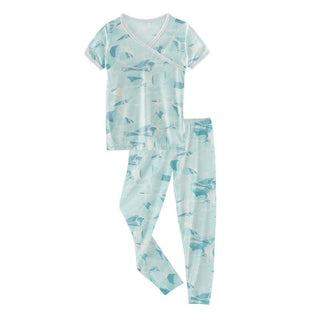 KicKee Pants Print Short Sleeve Kimono Pajama Set - Water | Stylish Sleepies offer designs that make bedtime beautiful.