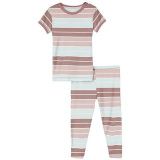 KicKee Pants Print Short Sleeve Pajama Set - Active Stripe | Stylish Sleepies offer designs that make bedtime beautiful.