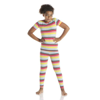 Print Bamboo Short Sleeve Pajama Set - Biology Stripe Baby & Toddler Sleepwear