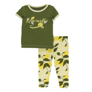 Print Bamboo Short Sleeve Pajama Set - Lime Blossom Lemon Tree Baby & Toddler Sleepwear