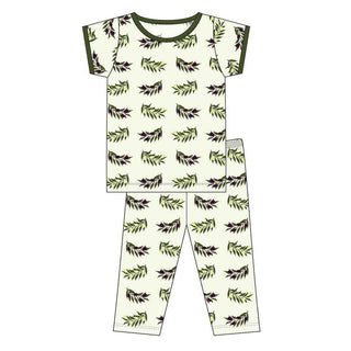 Print Bamboo Short Sleeve Pajama Set - Natural Olive Branch Baby & Toddler Sleepwear