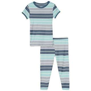 Print Bamboo Short Sleeve Pajama Set - Sport Stripe Baby & Toddler Sleepwear