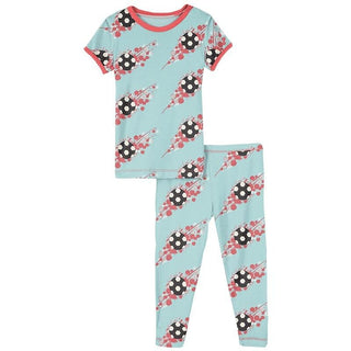 Print Bamboo Short Sleeve Pajama Set - Summer Sky Soccer Splash Baby & Toddler Sleepwear