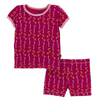 KicKee Pants Print Short Sleeve Pajama Set with Shorts - Rhododendron Worms | Stylish Sleepies offer designs that make bedtime beautiful.