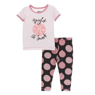 Print Bamboo Short Sleeve Pajama Set - Zebra Pomegranate Baby & Toddler Sleepwear