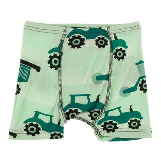 KicKee Pants Print Single Boxer Brief - Pistachio Tractor