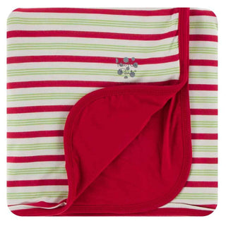 Print Bamboo Stroller Blanket - Candy Cane Stripe, One Size Swaddling & Receiving Blankets