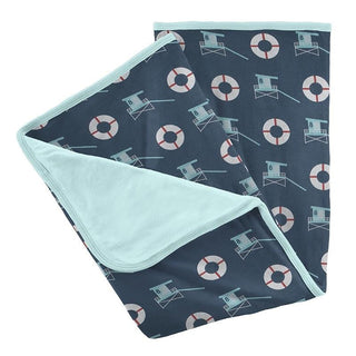 Print Bamboo Stroller Blanket - Deep Sea Lifeguard, One Size Swaddling & Receiving Blankets