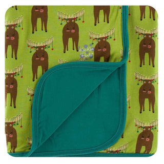 Print Bamboo Stroller Blanket - Meadow Bad Moose, One Size Swaddling & Receiving Blankets