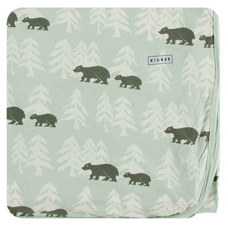 Print Throw Blanket - Aloe Bears and Treeline, One Size Swaddling & Receiving Blankets