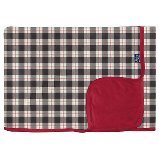 Print Bamboo Toddler Blanket, Midnight Holiday Plaid - One Size Swaddling & Receiving Blankets