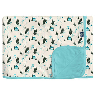 Print Bamboo Toddler Blanket, Natural Chairlift - One Size Swaddling & Receiving Blankets