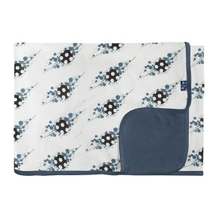 Print Bamboo Toddler Blanket - Natural Soccer Splash, One Size Swaddling & Receiving Blankets