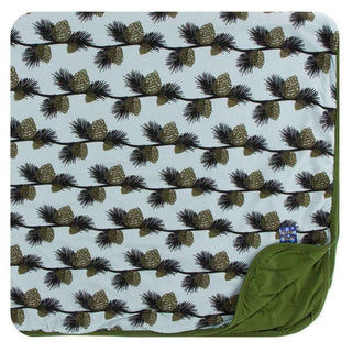 Print Bamboo Toddler Blanket - Spring Sky Pine Cones, One Size Swaddling & Receiving Blankets