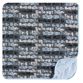 Print Bamboo Toddler Blanket - Stone London Towns, One Size Swaddling & Receiving Blankets