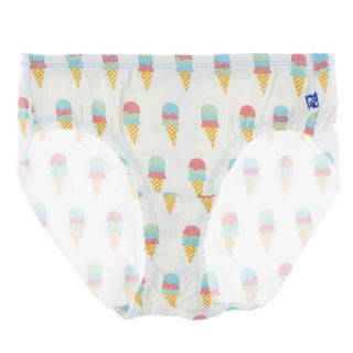 Women's Print Bamboo Underwear, Natural Ice Cream Underwear