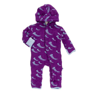 Bamboo Quilted Hoodie Coverall with Sherpa-Lined Hood - Starfish Jellies with Pond Baby & Toddler Sleepwear