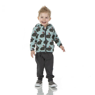 Bamboo Quilted Jacket with Sherpa-Lined Hood - Jade Forest Rabbit/Stone Baby & Toddler Outerwear