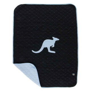 Bamboo Quilted Stroller Blanket with Applique - Midnight Kangaroo, One Size Swaddling & Receiving Blankets