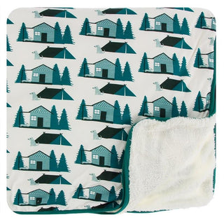 Bamboo Sherpa-Lined Toddler Blanket - Natural Cabins and Tents Swaddling & Receiving Blankets