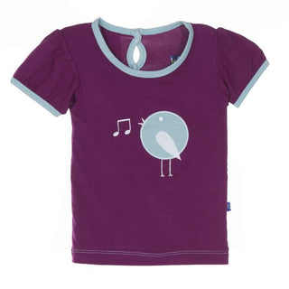 Bamboo Short Sleeve Applique Puff Tee, Melody Singing Birds Baby & Toddler Tops