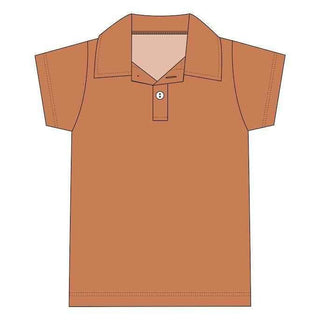 Solid Bamboo Short Sleeve Boys Polo Shirt, Copper Baby & Toddler Tops