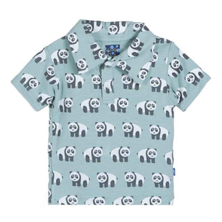 KicKee Pants Short Sleeve Boys Polo Shirt, Jade Panda