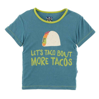 KicKee Pants Short Sleeve Easy Fit Piece Print Tee - Seagrass Lets Talk About More Tacos