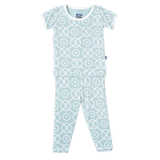 KicKee Pants Short Sleeve Girl's Pajama Set, Jade Symphony | Stylish Sleepies offer designs that make bedtime beautiful.