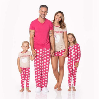 Bamboo Short Sleeve Graphic Tee Pajama Set - Cherry Pie Takeout Baby & Toddler Sleepwear