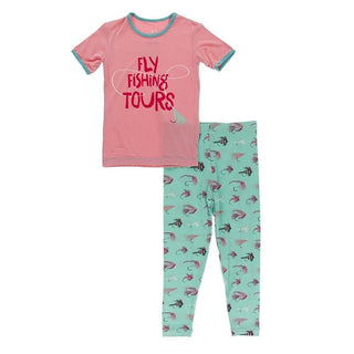 KicKee Pants Short Sleeve Graphic Tee Pajama Set - Glass Fishing Flies | Stylish Sleepies offer designs that make bedtime beautiful.